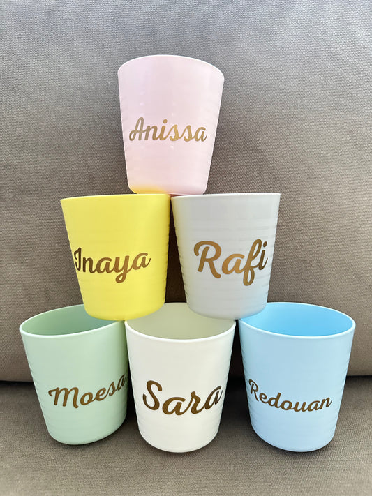 Bekers met naam en schaap- leeg