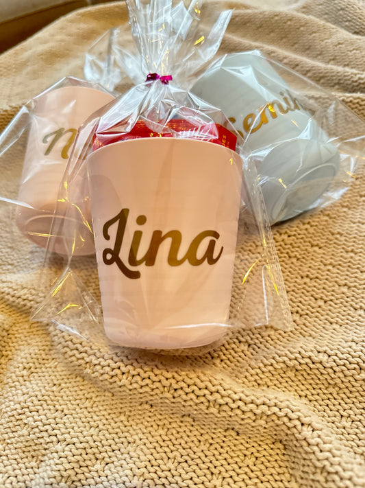 Bekers met naam- incl inhoud